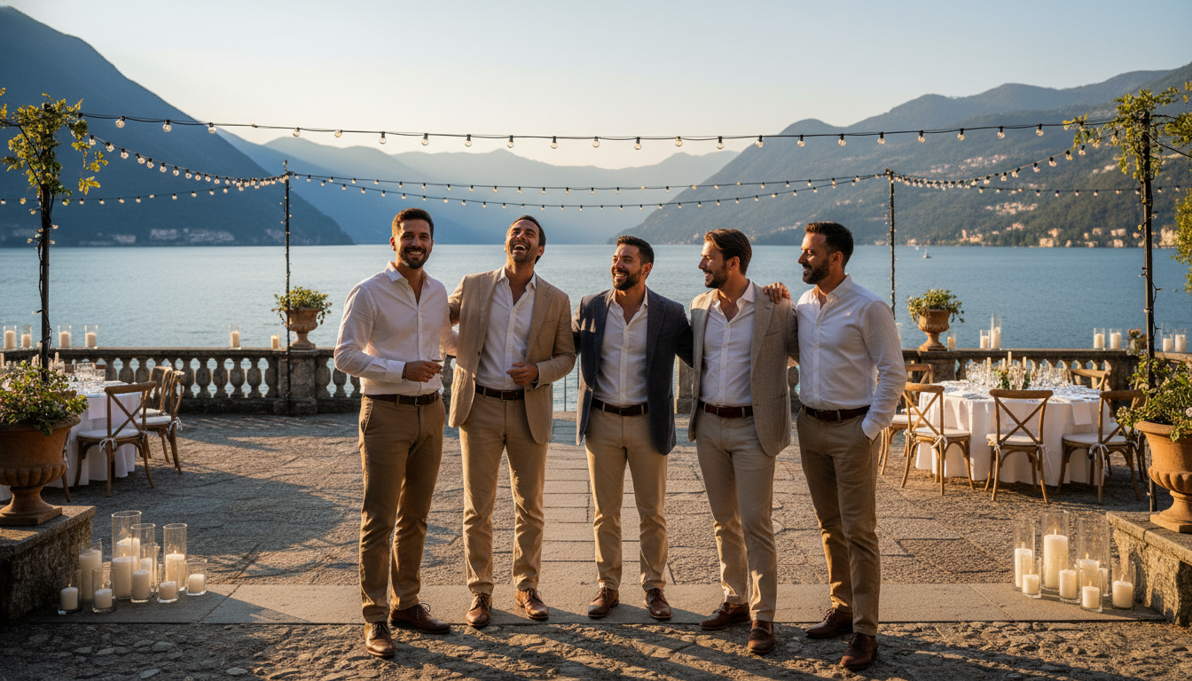 KissMe Como wedding planning team on a Lake Como terrace