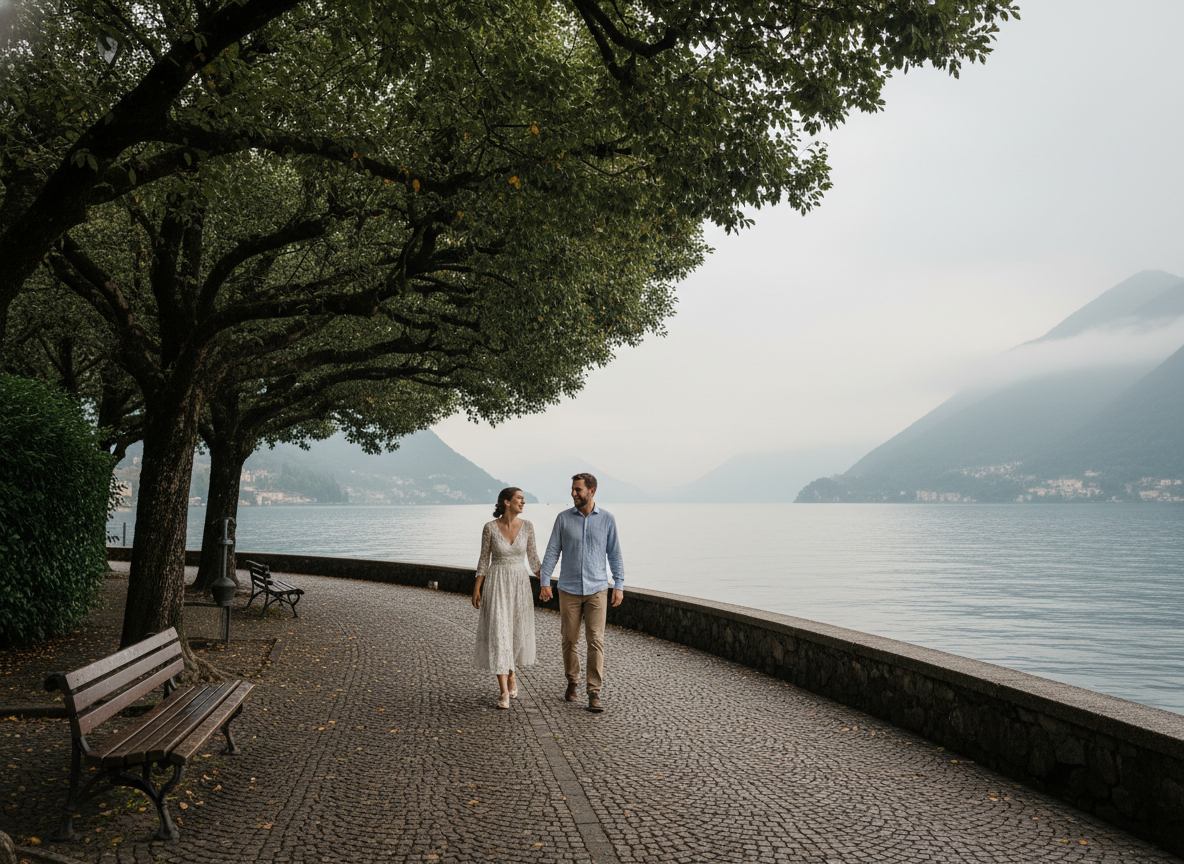 Punta Spartivento belvedere in Bellagio where the two Lake Como branches meet