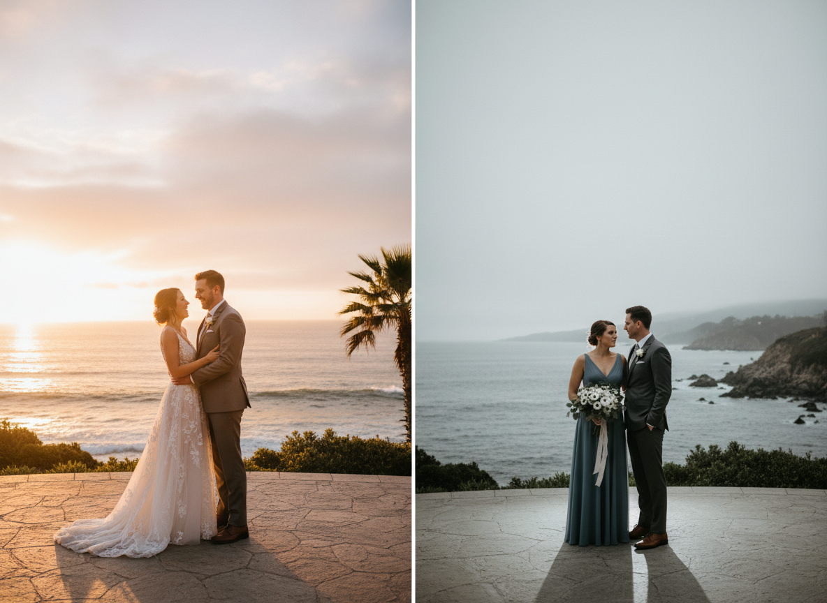 Comparison of western shore sunset light versus eastern shore afternoon shadow on Lake Como